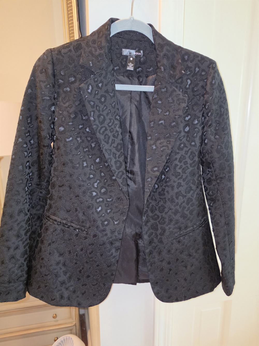 Aqua Black Leopard Jacquard Blazer